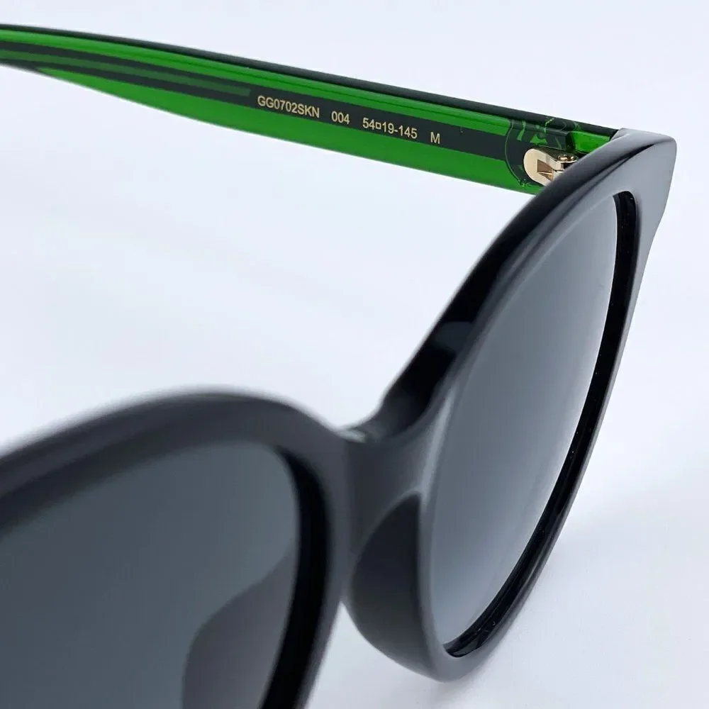 NEW GUCCI GG0702SKN 004 Black/Colorful Gray Gradient Round Women Sunglasses